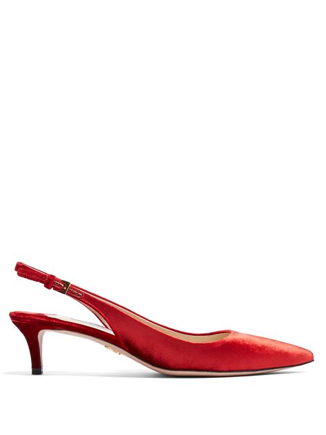 prada kitten heels red